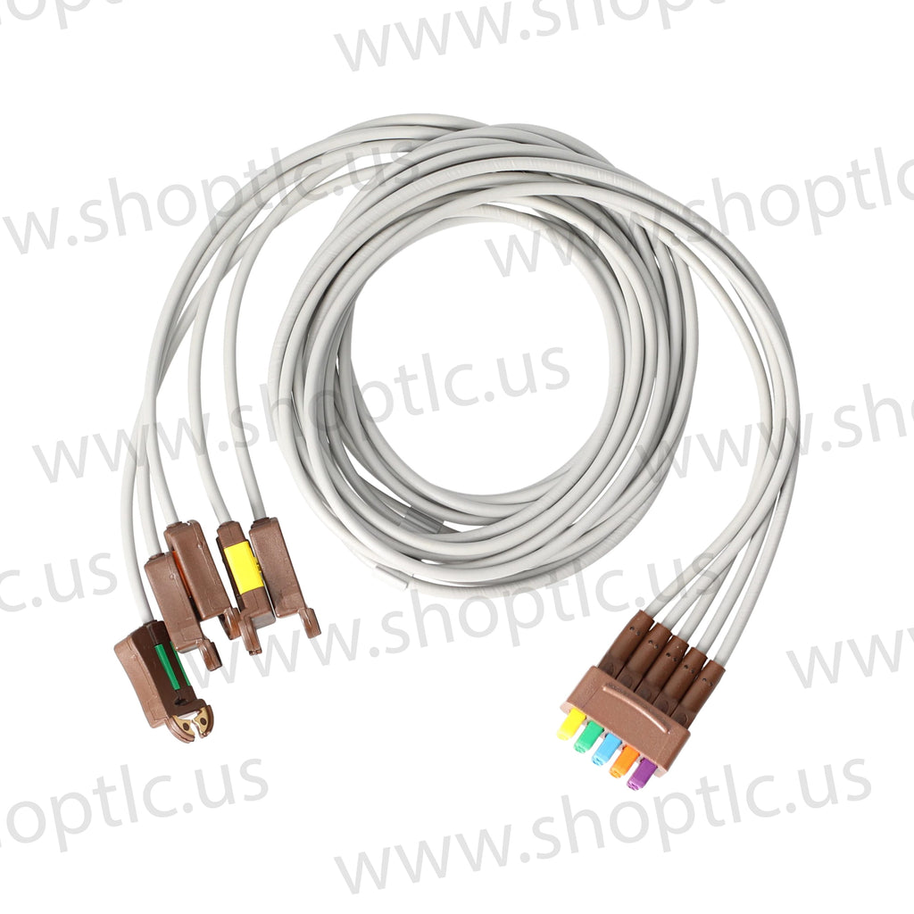 GE Multi-Link ECG Leadwire Set 5-Leads Set Replacable, Grabber, V2-V6, AHA 130cm - 416467-001