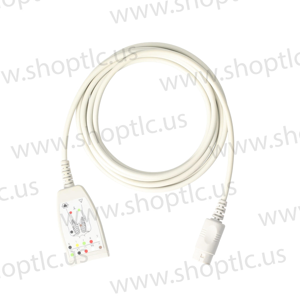 5-Lead ECG Patient Trunk Cable, AAMI, 2.7M, w/ 12-Pin ECG Connector - EDG073-5AI