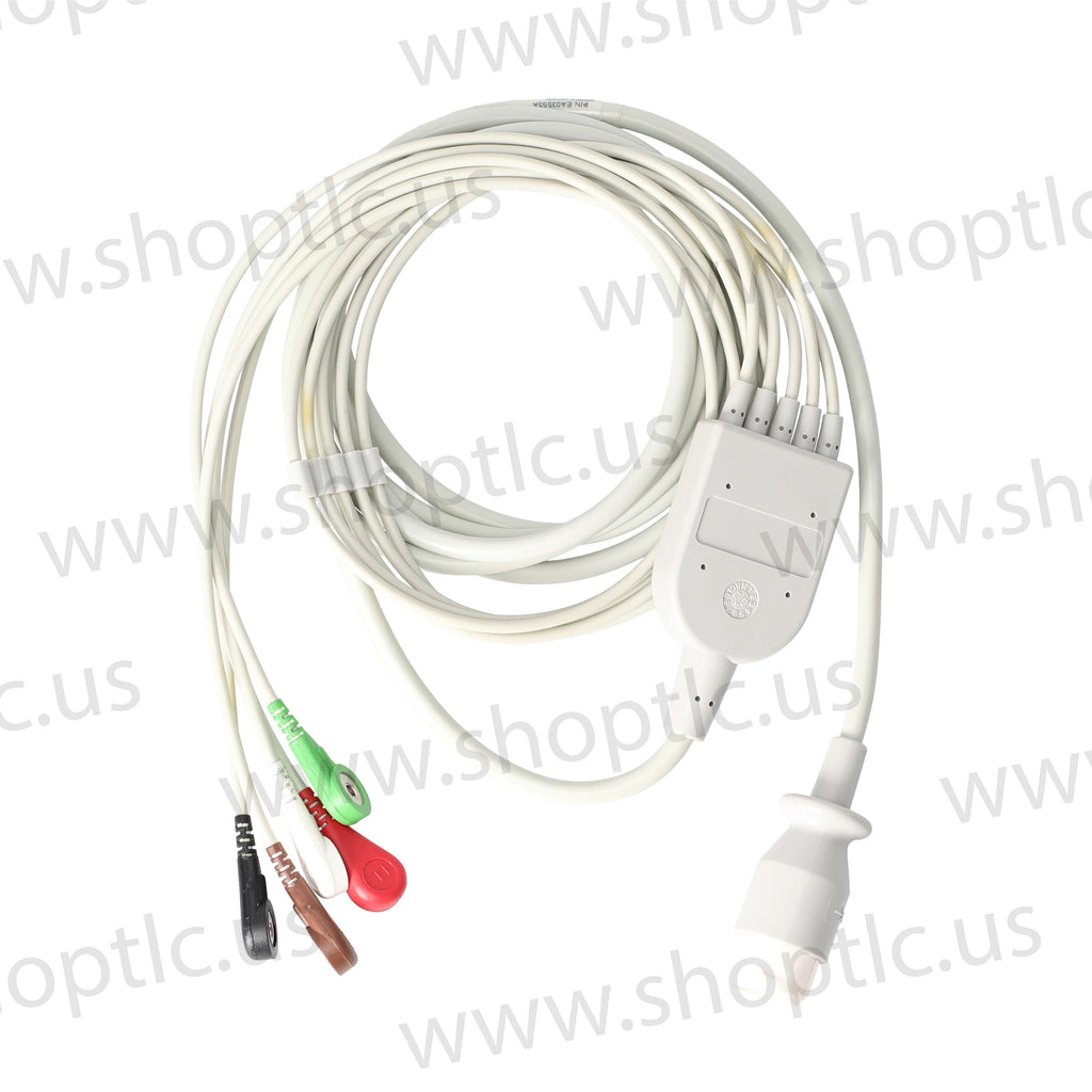 Spacelabs Compatible ECG Trunk Cable, 5-Lead, 7ft., 29in. Leads - EA035S5A