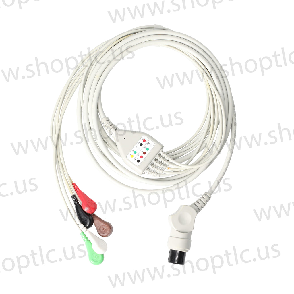 ECG Cable, 5-Lead Snap, 9ft., 36in. Leads - EA002S5A