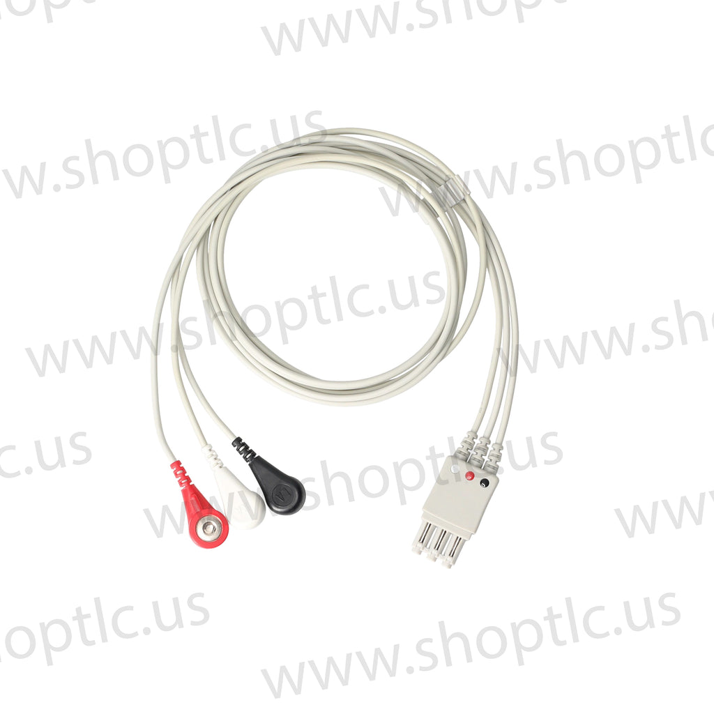 Leadwire Set, ECG, 3-Lead Snap, 40in. - EDG040S3A