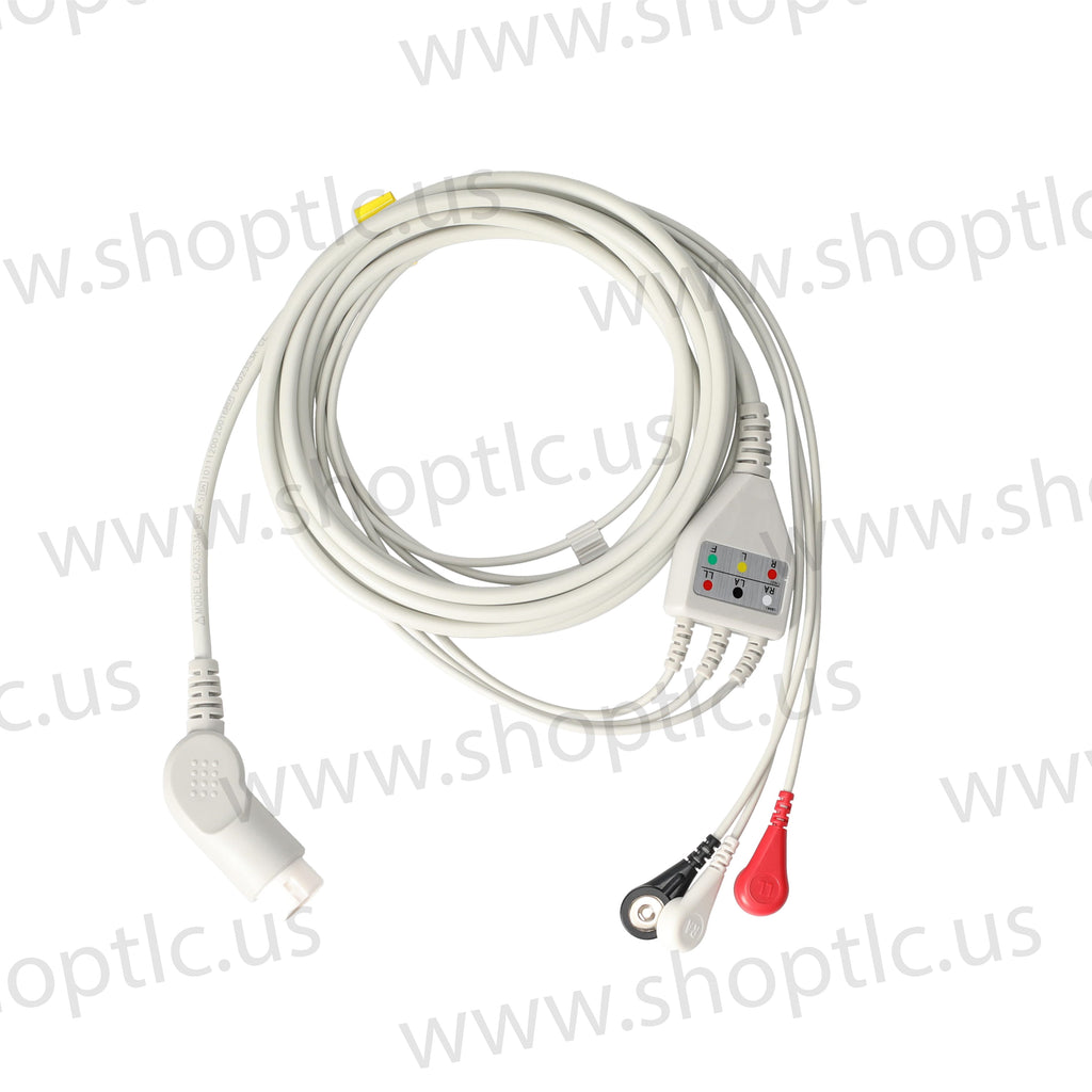 Cable, ECG, 3-Lead Snap, 9ft., 36in. Leads - EA023S3A